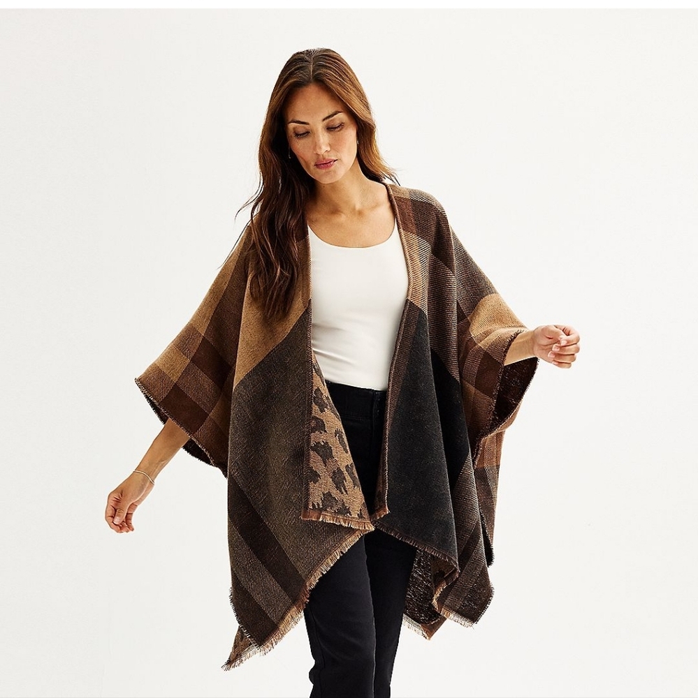 REVERSIBLE Poncho O/S fits most